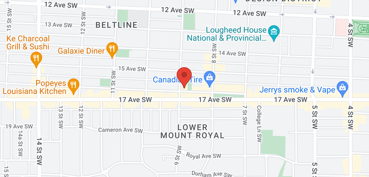 map of 1707 930 16 Avenue SW